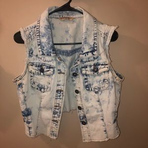 Highway jeans  brand acid wash vest, size: XL